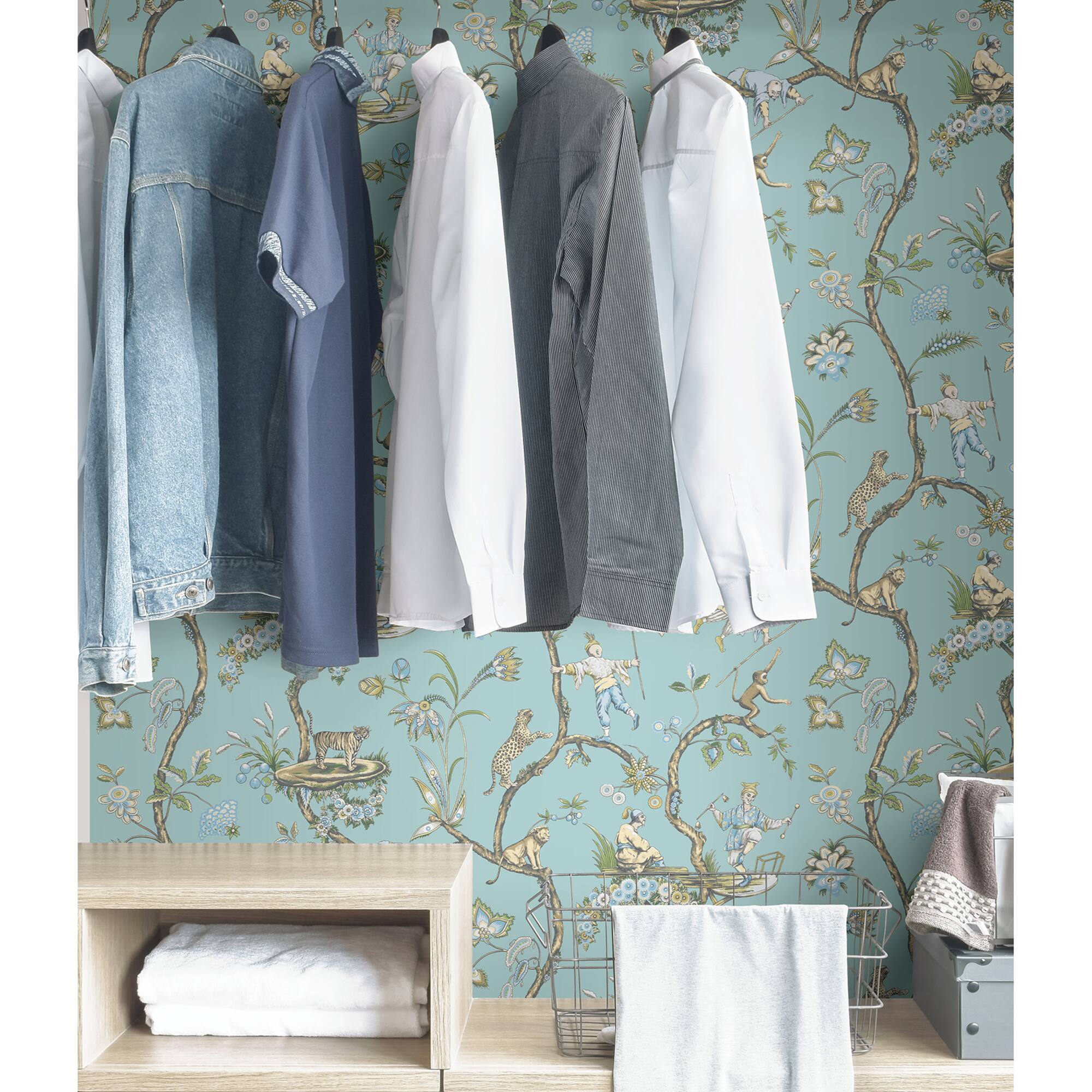 Wallpops Robin Egg Chinoise Exotique Scalamandre Self Adhesive Wallpaper